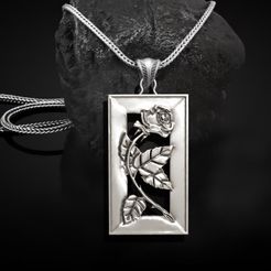 plants-4.jpg Fichier STL pendentif cadre branche de rose・Plan pour imprimante 3D à télécharger