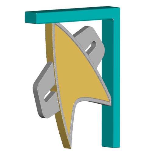 Voyager Com Badge Shelf Bracket (Screw or Tape Mount) - 3D model önizlemesi