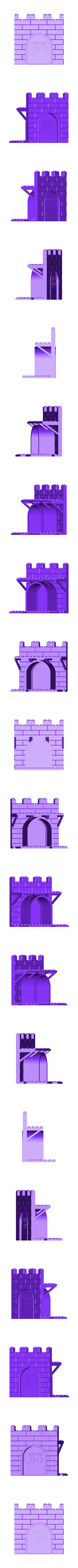 Front Center With Door.stl STL file Castle for interlocking brick figures・3D printer design to download, WW3D