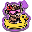 ink.png Highland Cow on Duck Float Freshie STL Mold Housing