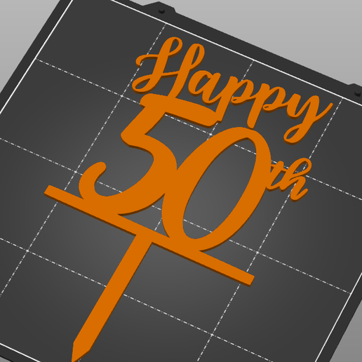 Happy 50th cake topper 3D model