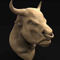 Bull_Head_KEY.jpg Archivo STL gratuito Modelo 3D de la Cabeza de Toro・Design para impresora 3D para descargar