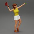Girl-0001.jpg Woman playing tennis giving service throwing ball