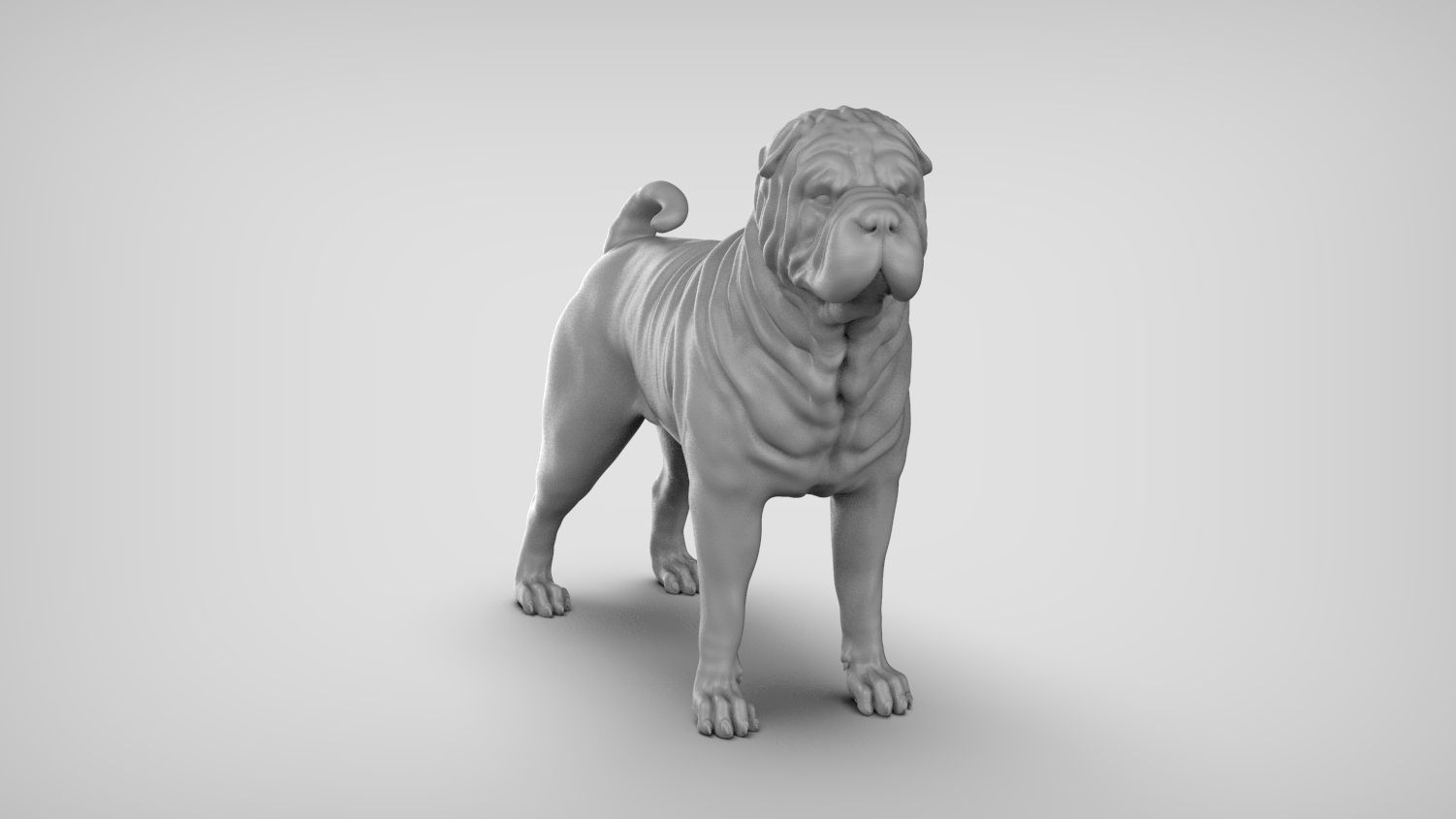 download-stl-file-shar-pei-dog-pose-01-3d-printing-design-cults