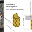 main.jpg Parametric (FreeCAD) Table Levelling Shim for Laser Cutter