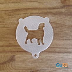 QU3D-00302-Schablone_Golden_RetrieverA.jpg STL file Stencil for latte or cappuccino, motif: Golden Retriever・Model to download and 3D print