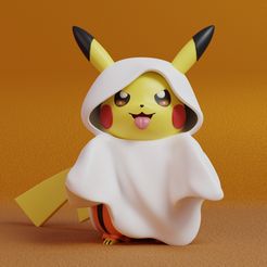 pikachu-ghost-render.jpg Файл STL Pokemon - Pikachu Ghost Halloween・Модель для загрузки и 3D-печати
