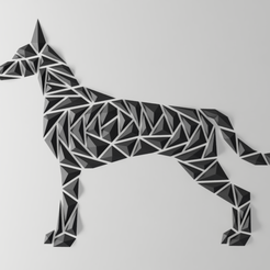 geometric-dog_Malinois.png Free STL file Geometric dog wall art - “Malinois style”・3D print object to download