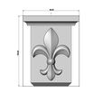 Lys-flower-decorative-corbel-06.jpg Neoclassical Lys flower corbel and bracket 3D print model