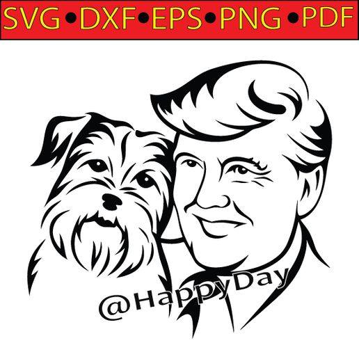 3D file donald Trump love puppy svg,dxf,eps,png,pdf file ️‍🔥 ・3D ...