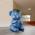 koala-sculpture-planter-3.png Koala planter pot flower vase stl 3d print file