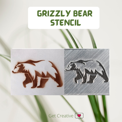 GRIZZLY BEAR STENCIL \. > Archivo STL Plantilla del oso pardo・Objeto para impresora 3D para descargar, 112bluelake