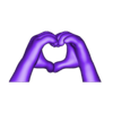 Heart Hands (solid).stl Emoji Hand 🫶 Heart Hands