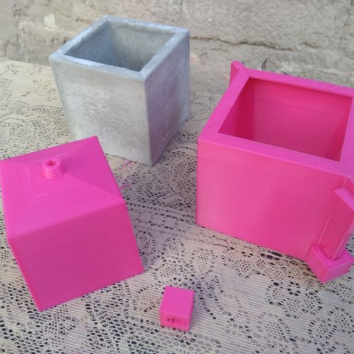 Mold Cement pot 10cm cube 3D model