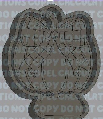 Checkered Bow Pumpkin Silicone Mold Housing 3D model