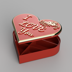 Heart_Box_2021.png Download free STL file Heart Box V2 with internal dividers • 3D print design, ToriLeighR