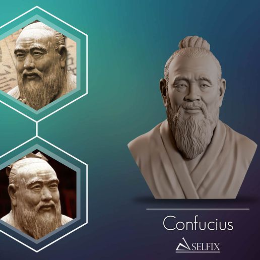 Confucius Bust Sculpture
