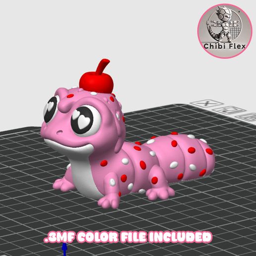 9.jpg Flexi Mini Ice Cream Gecko | Movable Head Version Included | Print In Place | No Supports