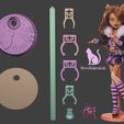 4536.jpg Clawdeen Wolf stand, Monster High(G1, G2, G3 + male mount).