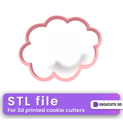 Cloud-1-cookie-cutter.png Cloud 1 COOKIE CUTTER - The Sky cookie cutters STL file