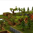 12.jpg MIDDLE AGES MEDIEVAL PEASANT FIELD TOWN TREES HOUSE TERRAIN 3D MODEL