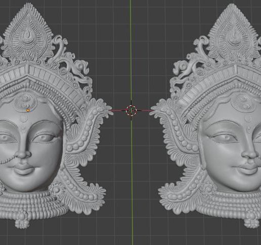 Durga Maa 3D Wall Art Dual Nose Ring Version 3D model