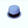 0_00000.jpg HAT 3D MODEL  Top Hat DENIM RIBBON CLOTHING DRESS British Fedora Hat with Belt Buckle Wool Jazz Hat for Autumn Winter Valentino Garavani - Rabbit skin calfskin ribbon antique metal