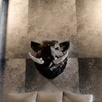 WILD-BOAR-mouth-open-low-poly-2.png wild boar wall mount low poly decor STL