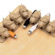 1.jpg STL file USB holder (Pigs-L type)・3D printer model to download