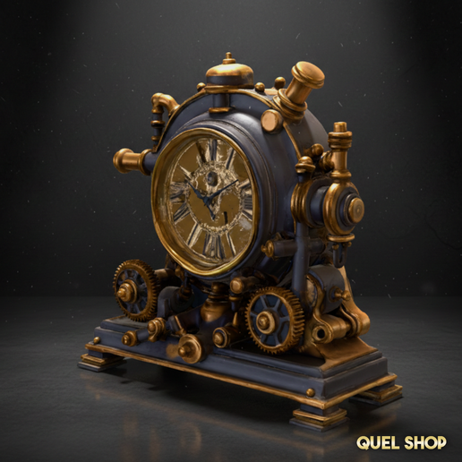 Functional Steampunk-Style Desk Clock