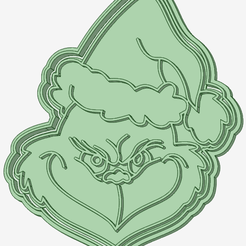Grinch-navideño_e.png STL file Grinch Christmas cookie cutter・3D printing design to download
