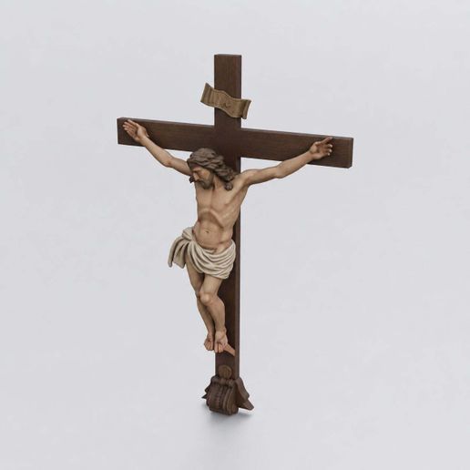 Miniature Christ on the Cross Crucifix STL - Dollhouse Miniature 3D Print File