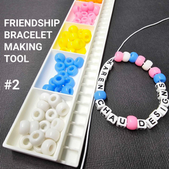 Thangs-product-photo.png STL file Friendship Bracelet Making Tool #2 | Bead Pattern Designer | Pony & Letter Beads Organizer & Sorting Trays・3D print design to download