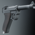 render0001.png Luger P08 Pistol (Rigged) 3D Model.