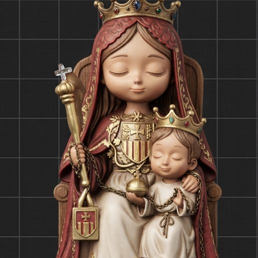 Virgen de la Merced Tierna - 3D STL Model para Molde y Impresión