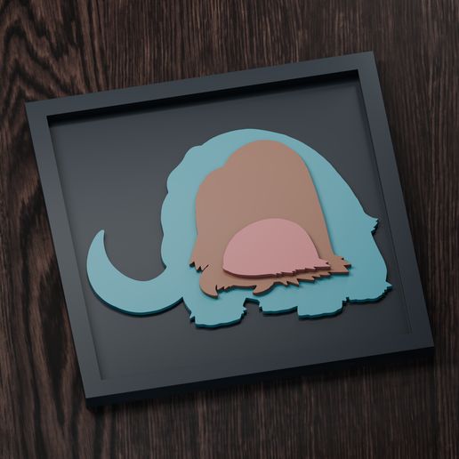 Mamoswine Line - Pokemon Silhouette Frame | Normal, Inverse & Scaled STL