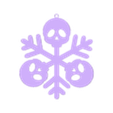 Copo de nieve skull 1.stl Snowflake skull