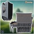 4.jpg Medieval building with fireplace and large terrace on wooden platform (42) - Medieval Gothic Feudal Old Archaic Saga 28mm 15mm RPG