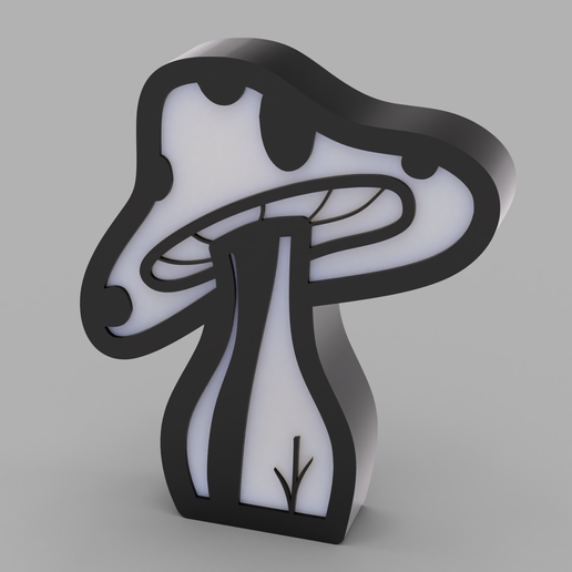 Button Mushroom LED Lamp 3D model