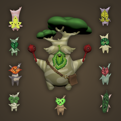 obab_with9.png STL file Obab + 9 Koroks・Design to download and 3D print