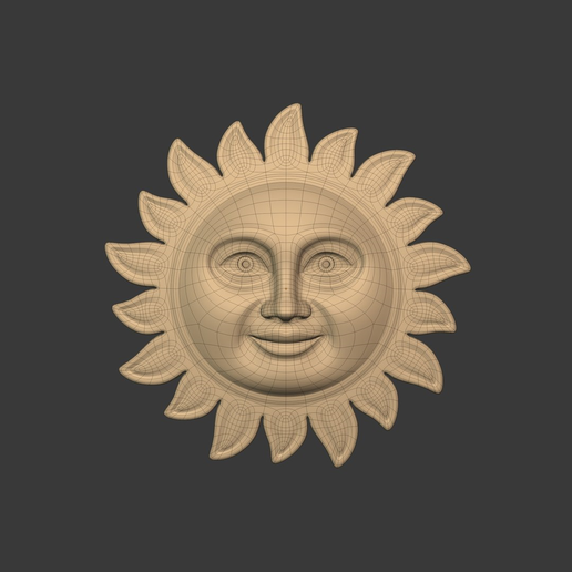 ☀️ Sun Face Wall Decor -- Ready for 3D Printing・Free 3D File for 3D ...