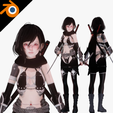 white-1200x1200-blender.png Dark Assassin Girl - Realistic Female Character - Blender Eevee