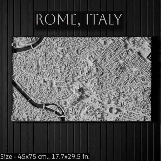🇮🇹 3D Model of Rome, Italy - Large・ STL File for 3D printing・Cults