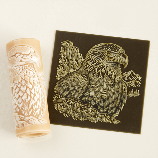 Eagle Texture Roller STL File – American Wildlife Engraving – Digital Download