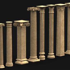 Pack_01_KEY.jpg Pack Columns 3D Model