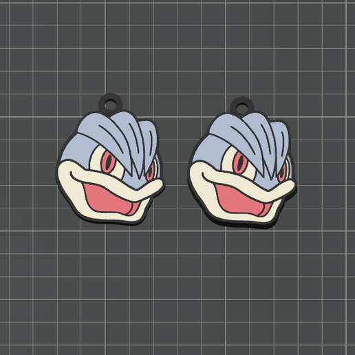🐉 Machamp Pokemon Keychains x 2 (One and Mirror Sided versions) Pokemon ...