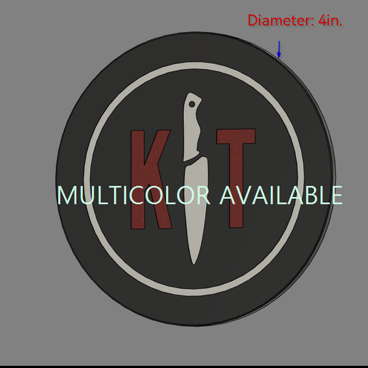 KT.png KT Knife- Mens- Comedy- Podcast- Live- Kill Toni Coaster- Hinchliffe Notes Special 3d Printable Coaster- STL File- Large Coaster