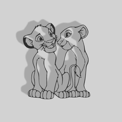 Rey-leon-Simba-y-nala-2.png Lion King (Simba and Nala) - 2D ART