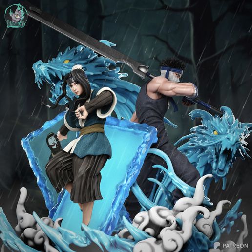 🎨 Haku x Zabuza NARUTO - STL Ready for 3D Printing・ STL File for