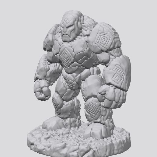 Stone Golem Miniature - 3D Printable STL Fantasy Miniature